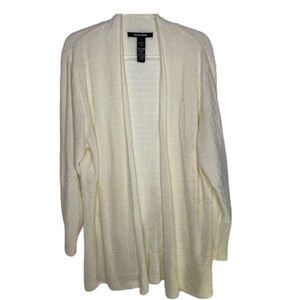 Cream Long Knit Cardigan